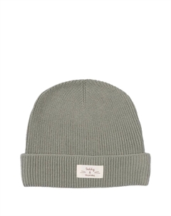Вязаная шапка с фирменной нашивкой, серый Teddy & minou