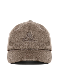 Кашемировая кепка с вышитым логотипом, коричневый Loro piana
