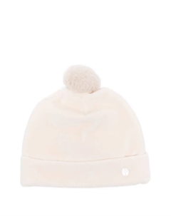 Шапка с помпоном и логотипом, бежевый Patachou