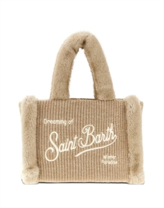 Вязаная сумка-тоут Colette с отделкой из овчины, бежевый Mc2 saint barth