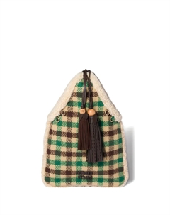 Сумка через плечо в клетку, зеленый Miu miu