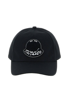 Бейсболка с нашивкой-логотипом и регулируемым ремешком, черный Moncler