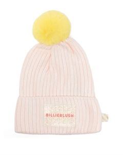 Шапка бини с нашивкой-логотипом, розовый Billieblush