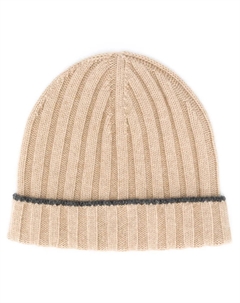 Шапка бини в рубчик, коричневый Brunello cucinelli