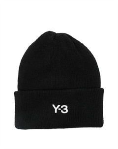 Вязаная шапка с вышитым логотипом, черный Y-3