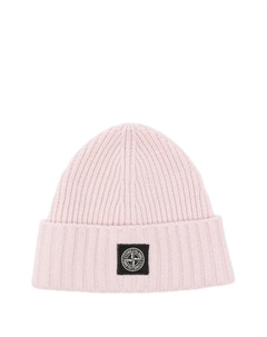 Вязаная шапка с логотипом, розовый Stone island junior