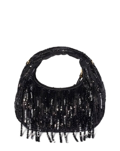 Мини-сумка-тоут Wander с украшением из пайеток, черный Miu miu