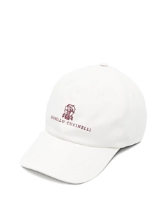 Бейсболка с вышитым логотипом, белый Brunello cucinelli