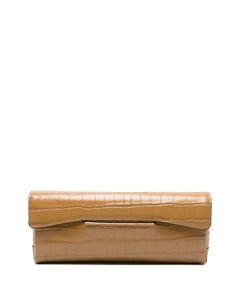 Клатч с тиснением под кожу крокодила Toteme, коричневый