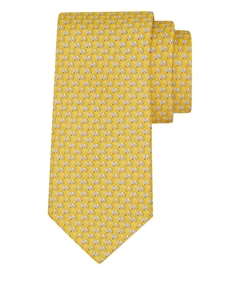 Шелковый галстук с узором "слон и ганчини", желтый Ferragamo