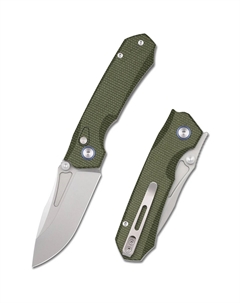 Складной нож Rhino, сталь Sandvik 14C28N, рукоять микарта, зеленый Remette