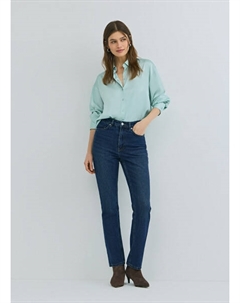 Прямые джинсы с высокой посадкой, Синий Ostin