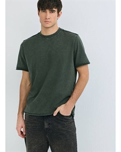 Футболка с текстовым принтом, Зеленый Ostin