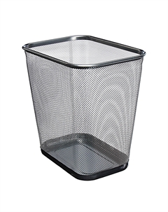 Корзина для бумаг, 14 литров, сетка, металлическая, прямоугольная, серебро Calligrata