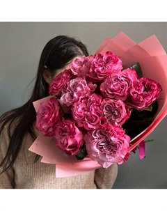 ШИК Пионовидные розы Кантри Блюз Flowers de luxe бутик цветов и подарков