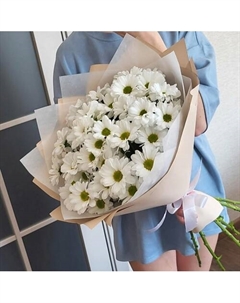 Нежный букет из ромашковых хризантем Flowers de luxe бутик цветов и подарков