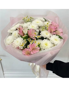 Маскарпоне Хризантема, альстромерия, танацетум Flowers de luxe бутик цветов и подарков