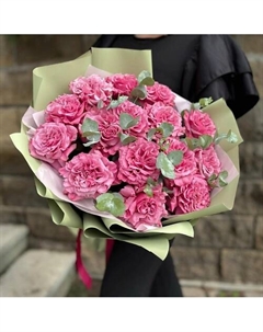 Брусничный тарт Букет из пионовидных роз Кантри Блюз Flowers de luxe бутик цветов и подарков