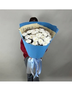 Букет-гигант из 7 хризантем "Лёгкое облако" Шарландия гринландия