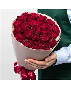 Букет красных Роз Кения 40 см 25 шт «Винный Шлейф» Studio floristic