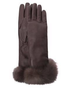 Кожаные перчатки с отделкой из меха соболя Black sable