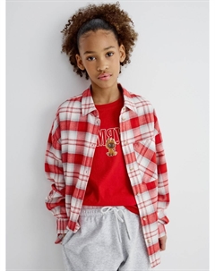 Фланелевая рубашка оверсайз в клетку для девочек Sela