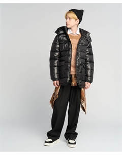 Куртка демисезонная стеганая с капюшоном черная Button blue