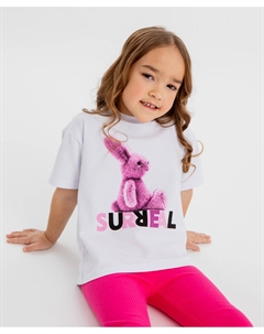 Футболка с принтом белая для девочки Button blue