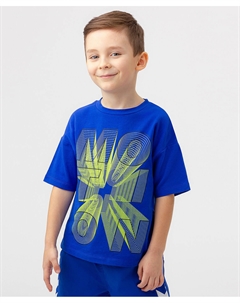 Футболка из хлопка с принтом MOTION синяя для мальчика Button blue