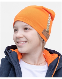 Шапка трикотажная оранжевая Button blue