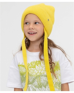 Шапка вязаная желтая Button blue