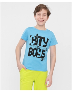 Футболка голубая Button blue