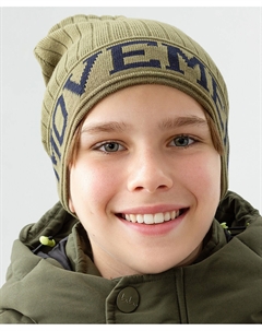 Шапка цвета хаки Button blue