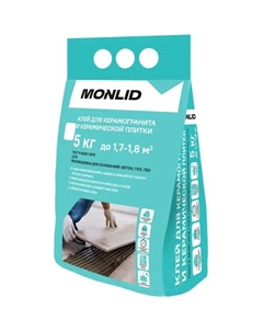 Клей для керамогранита C2Tе 5 кг Monlid