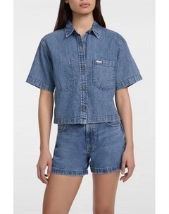 Рубашка джинсовая с коротким рукавом укороченная Guess jeans