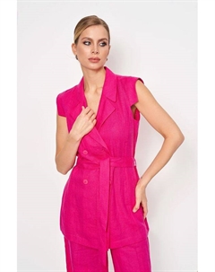 Жилет льняной пиджачного кроя с поясом Electrastyle