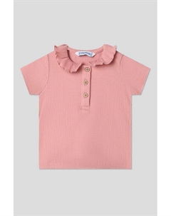 Футболка хлопковая с рюшами на воротнике Mayoral