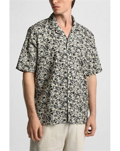 Рубашка из льна и хлопка с коротким рукавом Marc o'polo