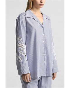 Рубашка хлопковая в полоску с шитьем Tommy hilfiger