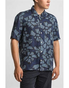 Рубашка льняная с коротким рукавом и принтом Marc o'polo