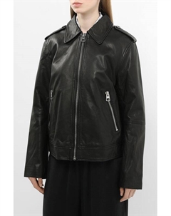 Куртка кожаная с погонами Marc o'polo