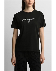 Футболка хлопковая с принтом Hugo