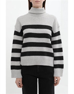 Свитер шерстяной с высоким воротником в полоску Marc o'polo