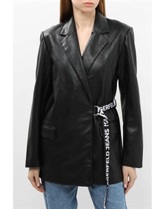 Пиджак из искусственной кожи на поясе с логотипом Karl lagerfeld jeans