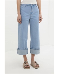 Джинсы однотонные с отворотами Auranna