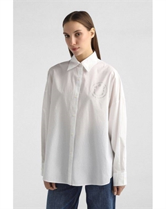 Рубашка хлопковая с логотипом из страз Hugo