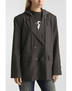 Пиджак двубортный с капюшоном в полоску S.oliver