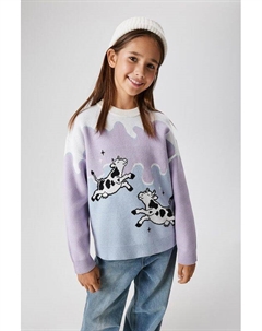 Джемпер из смесового хлопка с принтом Acoola