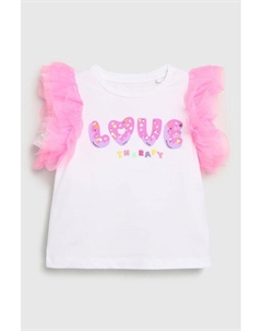 Футболка хлопковая с рюшами из тюля Love therapy