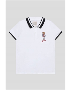 Поло хлопковое с принтом Guess